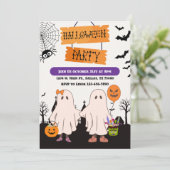 Ghosts Trick oder Behandlung Halloween Personalisi Einladung (Stehend Vorderseite)