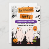 Ghosts Trick oder Behandlung Halloween Personalisi Einladung (Vorne/Hinten)