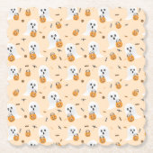 Ghosts trick or Treat Halloween Candy Pail Muster Untersetzer (Vorderseite)