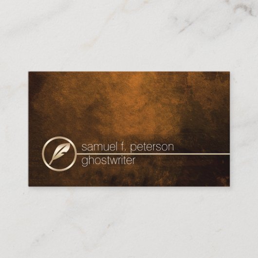 Ghostwriter Gold Pen Nib Icon Publishing Visitenkarte (Vorderseite)