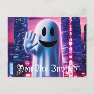 Ghosty Wave & Urban Lights Einladungspostkarte