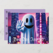 Ghosty Wave & Urban Lights Einladungspostkarte (Vorne/Hinten)