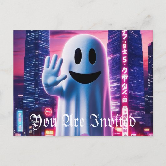 Ghosty Wave & Urban Lights Einladungspostkarte (Vorderseite)