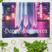 Ghosty Wave & Urban Lights Geschirrtuch (Gefaltet)