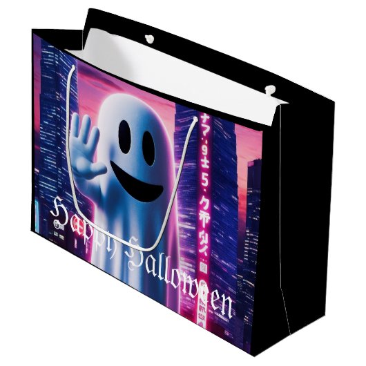 Ghosty Wave & Urban Lights Große Geschenktüte (Vorderseite Schrägansicht)