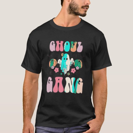 Ghoul Gang Groovy Hey Boo Pumpkin Boo Crew Funny H T-Shirt (Vorderseite)
