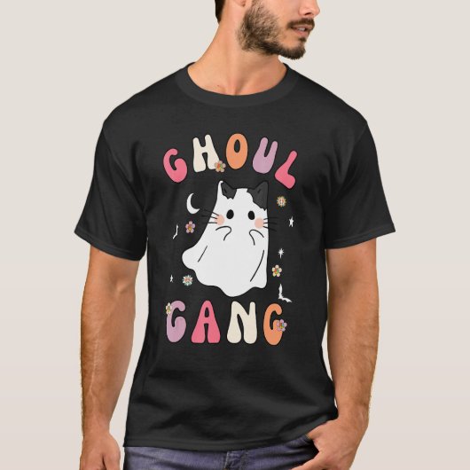 Ghoul Gang Groovy Hey Boo Pumpkin Cat Boo Crew T-Shirt (Vorderseite)