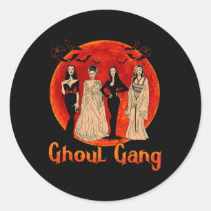 Ghoul Gang Horror Goth Queens Halloween Bride Fun Runder Aufkleber