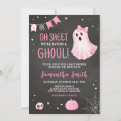Ghoul Ghost Halloween Babydusche Einladung (Vorderseite)