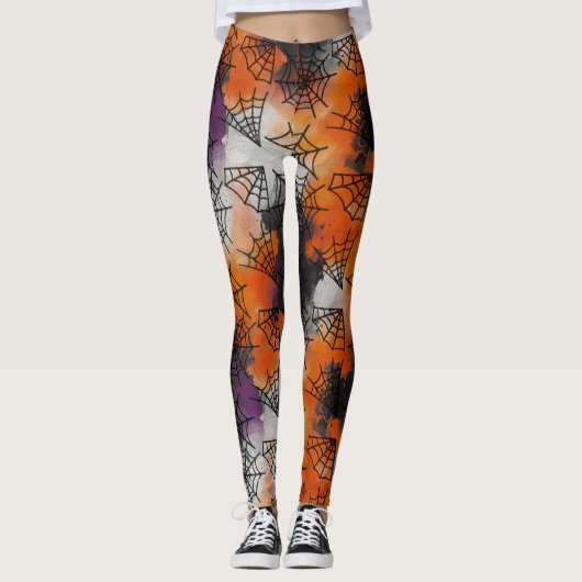 Ghoul Halloween Vintage Pattern Leggings (Vorderseite)