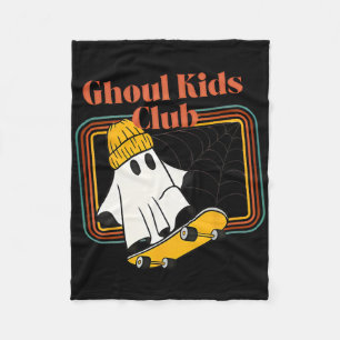 Ghoul Kids Club Skater Halloween Cool Ghost Skateb Fleecedecke