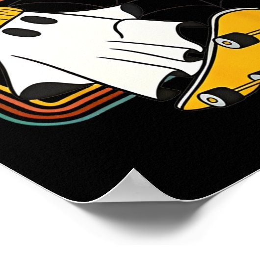 Ghoul Kids Club Skater Halloween Cool Ghost Skateb Poster (Ecke)