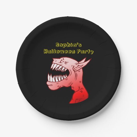 Ghoul mit einem schönen Lachen Pappteller (Vorderseite)