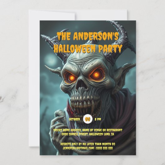 Ghoul Monster Folklore Monster Erwachsene hallowee Einladung (Vorderseite)