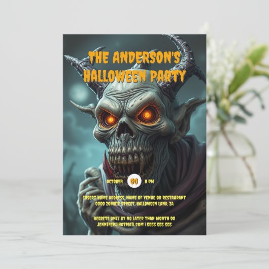 Ghoul Monster Folklore Monster Erwachsene hallowee Einladung (Stehend Vorderseite)