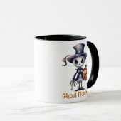 Ghoul Morning Ghoul Skeleton Halloween Tasse (VorderseiteRechts)