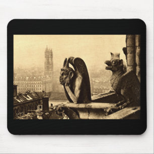 Ghoul Notre Dame, Paris Frankreich 1912 Vintage Mousepad