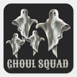 GHOUL SQUAD lustiger, spukhafter Geist Quadratischer Aufkleber