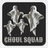 GHOUL SQUAD lustiger, spukhafter Geist Quadratischer Aufkleber (Vorderseite)