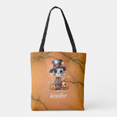 Ghoul und Jack-O' Lanterns Orange Black Halloween Tasche (Rückseite)