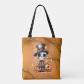 Ghoul und Jack-O' Lanterns Orange Black Halloween Tasche (Rückseite)