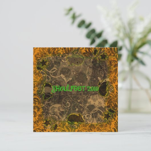 Ghoulfest 2010 Halloween-Party Einladung (Stehend Vorderseite)