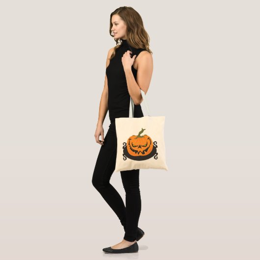 Ghoulischer Jack-o-Laterne Tragetasche (Vorderseite (Model))