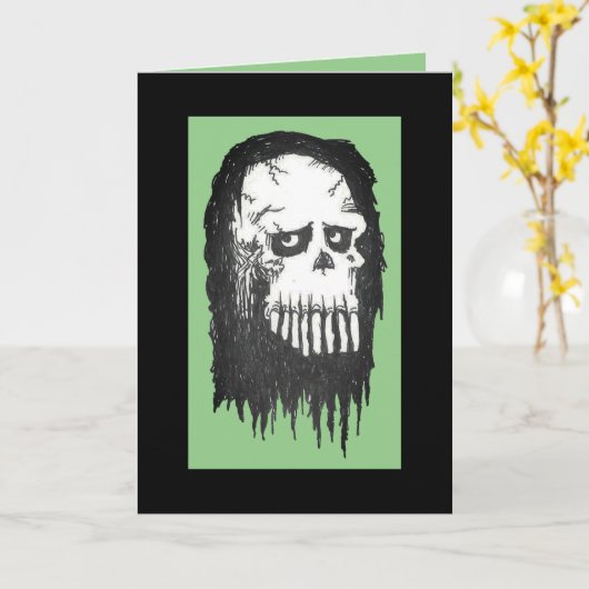 Ghoulischer Sensenmann: "Du bist wie alt?" Geburts Karte (Gelbe Blume)