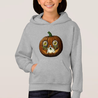 Ghoulish Ghost Dripping Eyeballs Jack-O-Lantern Hoodie