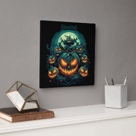 Ghoulish Glare Quadratische Wanduhr