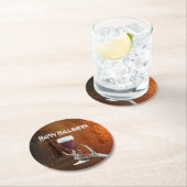 Ghoulish Halloween Cocktail Party Paper Untersetze Runder Pappuntersetzer (Vor Ort)