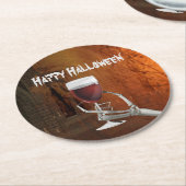Ghoulish Halloween Cocktail Party Paper Untersetze Runder Pappuntersetzer (Angewinkelt)