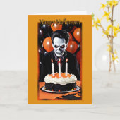 Ghoulish Happy Birthday auf Halloween Card Karte (Gelbe Blume)
