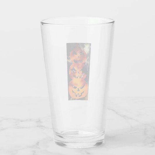 Ghoulish Jack-O-Lantern Stack Glass Cup Glas (Rückseite)