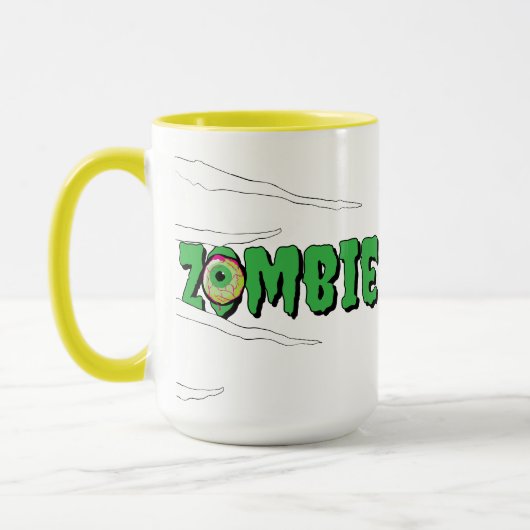 Ghoulishie Fun Funny Rippin' Zombie Halloween Tasse (Links)