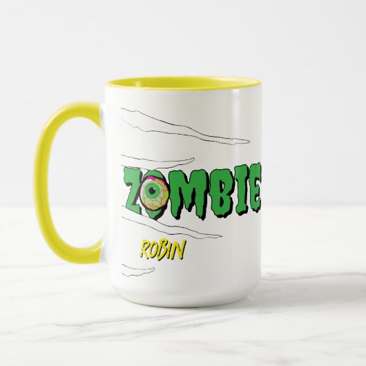 Ghoulishie Fun Funny Rippin' Zombie Halloween Tasse (Links)