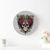 Ghoulishly Glamour, Halloween Elegandesign Große Wanduhr (Zuhause)