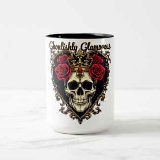 Ghoulishly Glamour, Halloween Elegandesign Zweifarbige Tasse