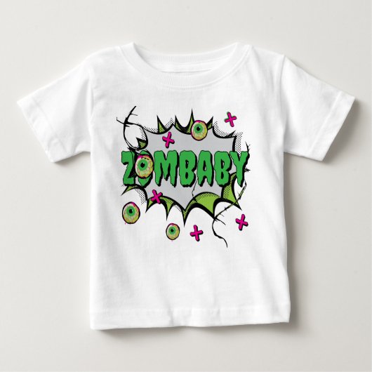 Ghoulishly Niedlich "ZomBaby" Zombie Baby Pun Baby T-shirt (Vorderseite)