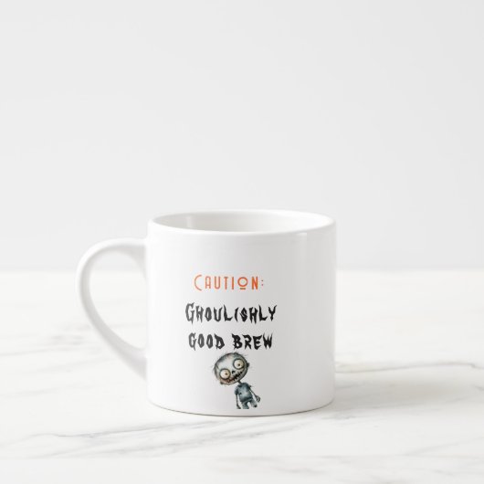 Ghoulishshys gutes Brew White Halloween Espressotasse (Links)