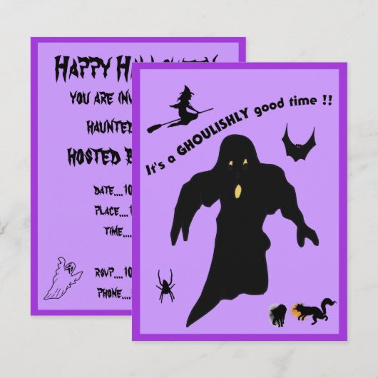 Ghoulishy Good Time - Einladung (Vorne/Hinten)