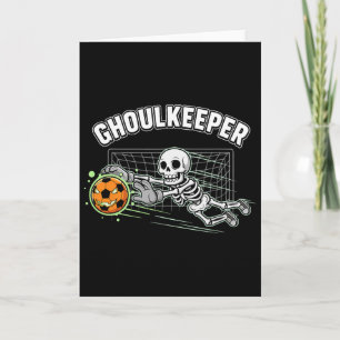 Ghoulkeeper-Skelett-Torwart-Halloween-Fußball-Wort Karte
