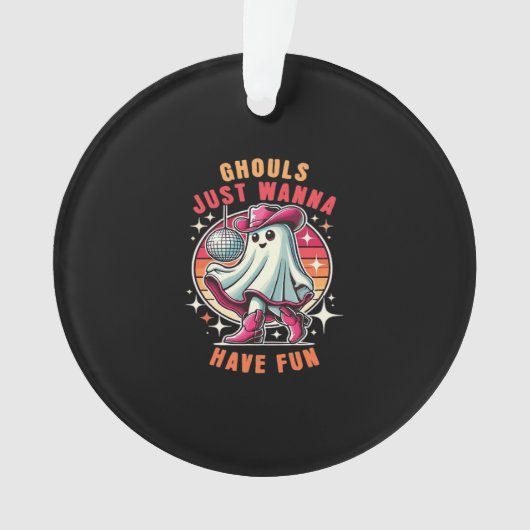 Ghouls einfach nur Spaß haben Retro Disco Ornament (Vorderseite)