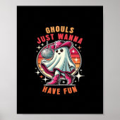 Ghouls einfach nur Spaß haben Retro Disco Poster (Vorne)