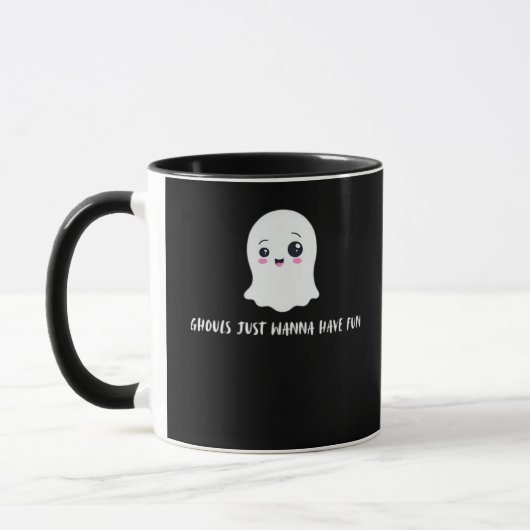 Ghouls einfach nur wollen Spaß haben Spooky Zitat Tasse (Links)