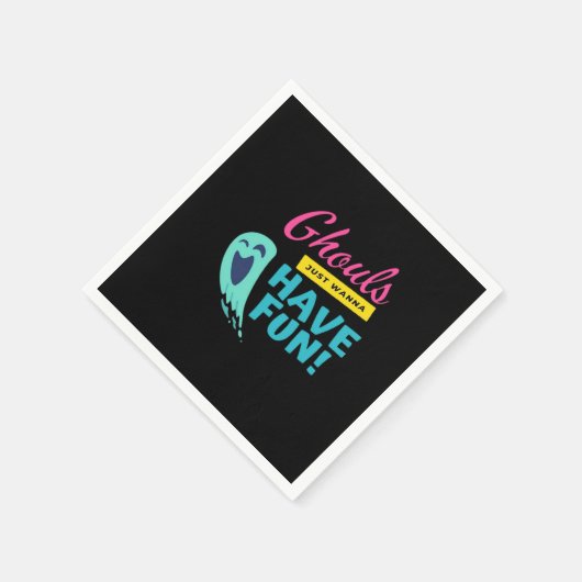 Ghouls einfach Spaß haben - Halloween Herbstbesuch Serviette (Ecke)