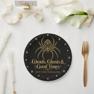 Ghouls Ghosts & Good Times Black Gold Halloween Pappteller