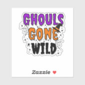 Ghouls Gone Wild Modern Halloween Vinyl Aufkleber (Blatt)