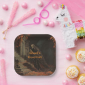 Ghouls Gourmet-Halloween-Vintages Phantom in Krypt Pappteller (Party)