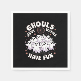 Ghouls haben einfach nur Spaß beim einfachen Desig Serviette